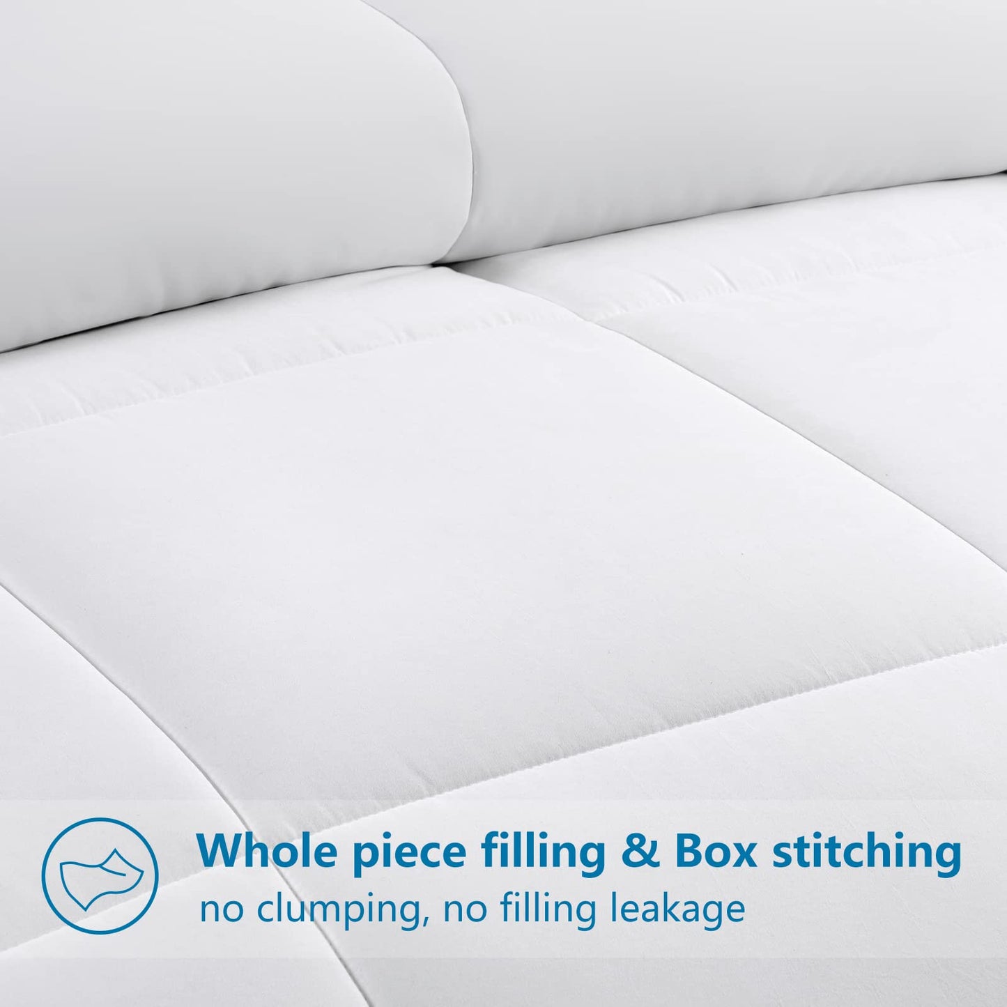 EASELAND Oversized King Down Alternative Comforter, White, 98x116