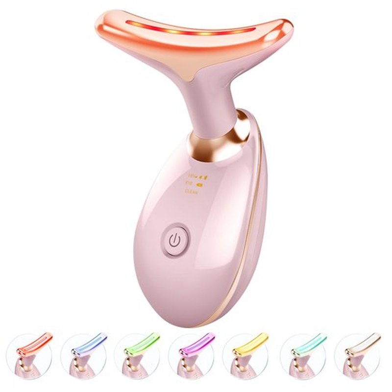 Fastaid 7-in-1 Skin Care Tools, Face Care, Face Neck Massager for Skin Care Routine at Home, Glossy Pink