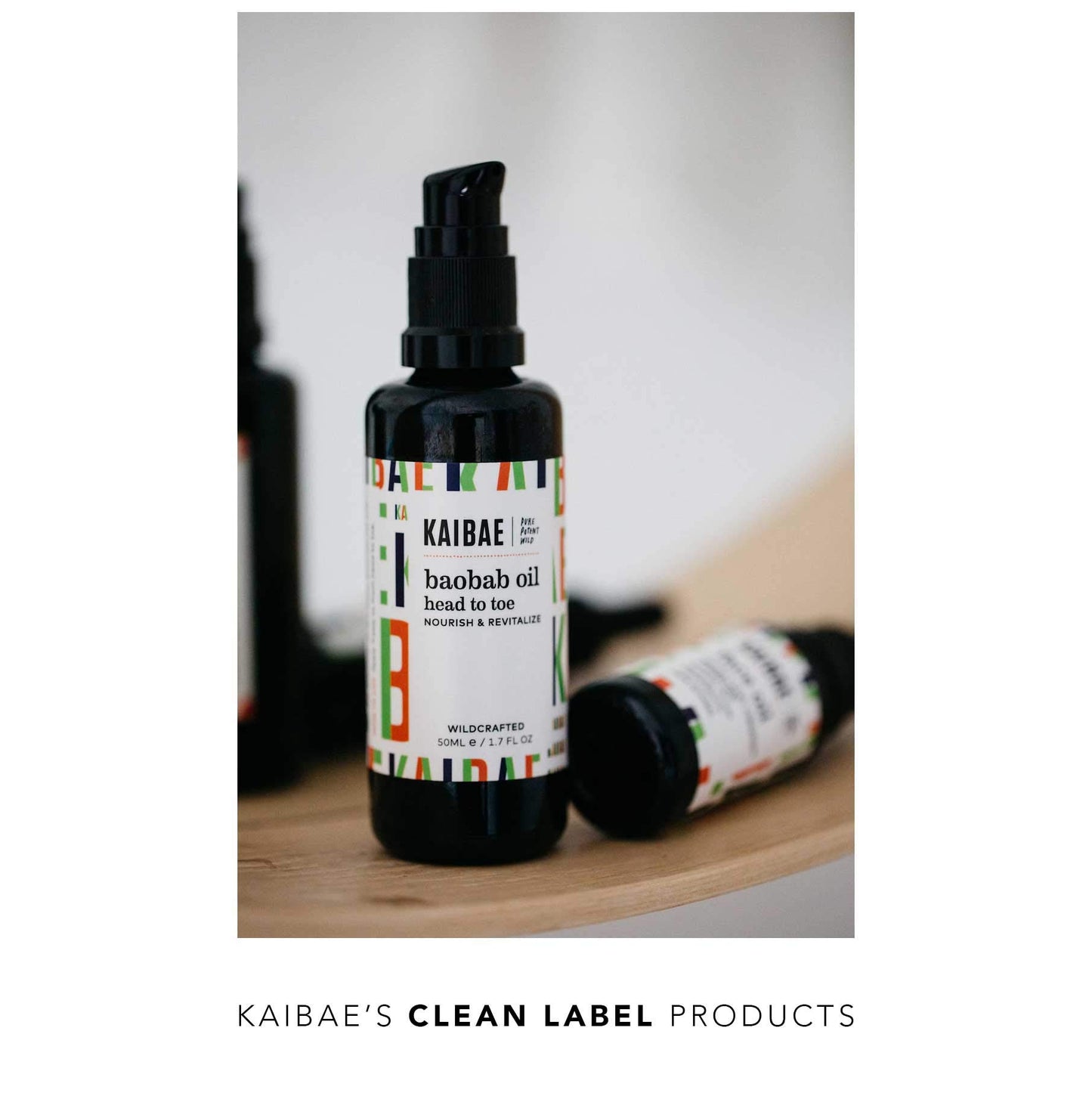 KAIBAE Organic Baobab Oil | Hair & Skin Moisturizer | Microbiome Friendly | Cold-Pressed & Wildcrafted | Vegan, Clean Label (50ml)