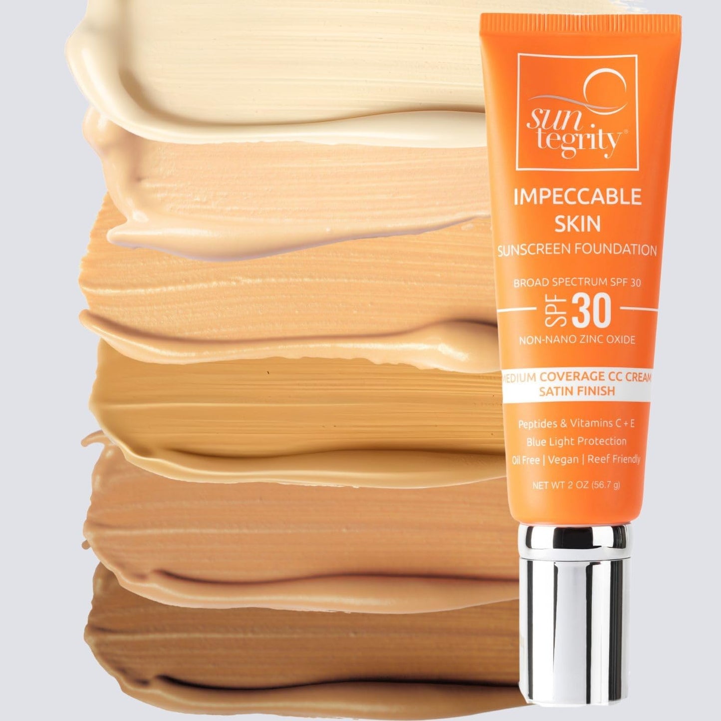 Suntegrity Impeccable Skin - Tinted Sunscreen, Broad Spectrum SPF 30 (Ivory) - 2 oz