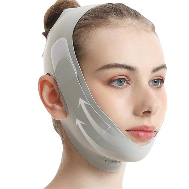 Habodd Chin Strap for Sleeping Face Lift Reusable V Line Mask Chin Strap for Double Chin Facial Shaping Belt Jawline Shaper Face Tightener Jaw Exerciser Face Lifting Anti Sagging Green