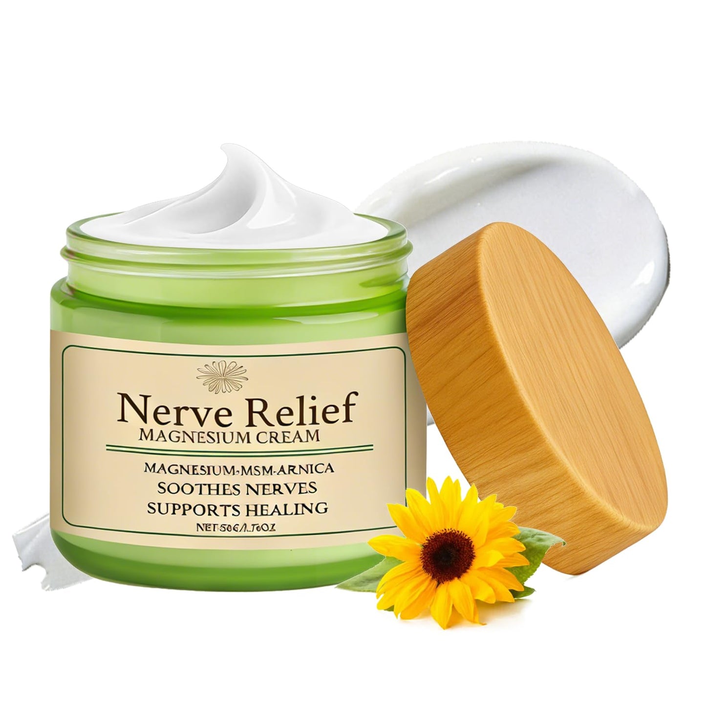 TENTOOL Nerve Relief Magnesium Cream with MSM & Arnica, Soothes Nerves & Daily Soothing Support, 50g/1.76oz