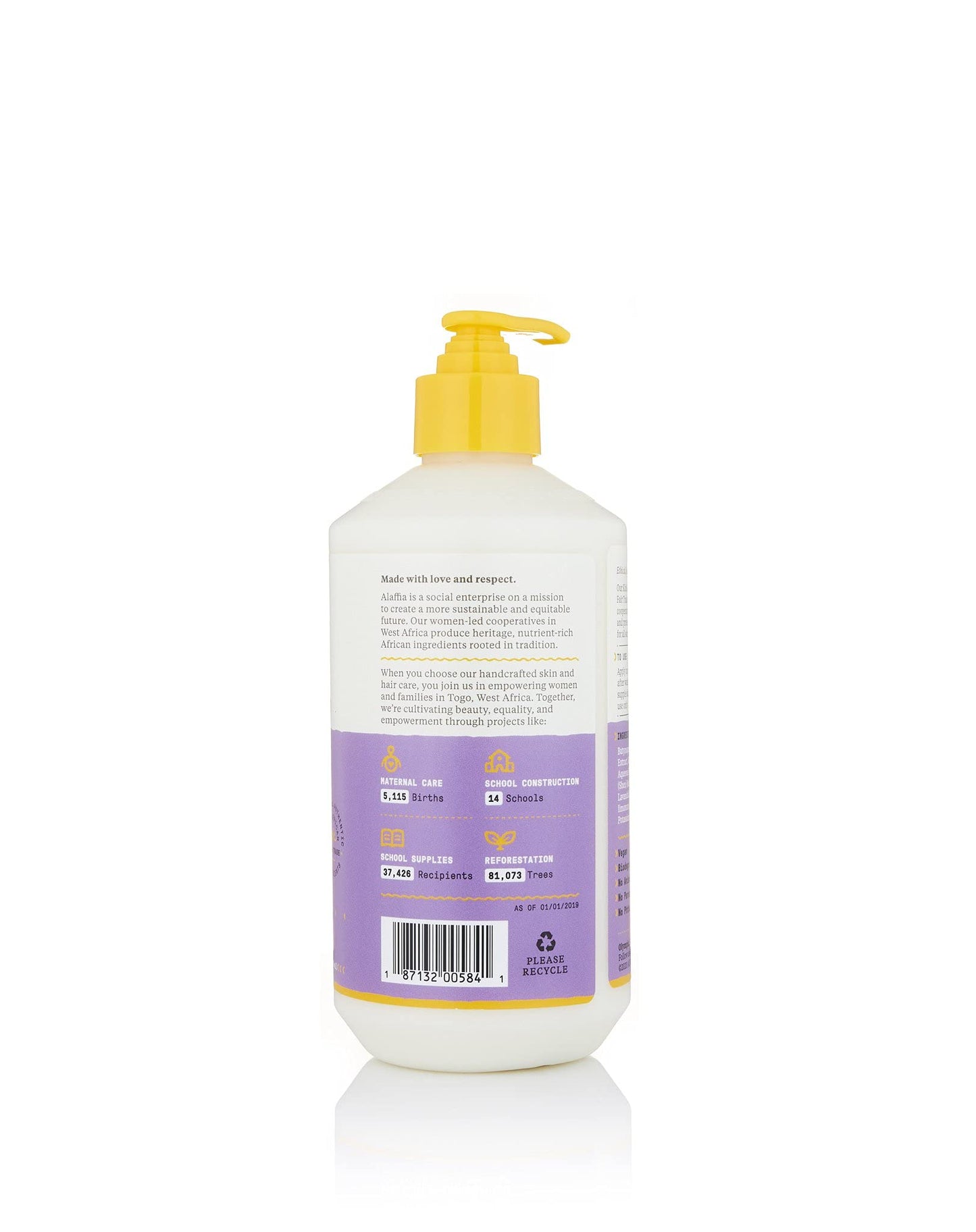 Alaffia Everyday Shea Body Lotion, Gentle for Babies and Up, Gently Helps Clean Skin and Calm Children with Shea Butter, Lemon Balm, and Lavender Oil, Fair Trade, Lemon Citrus, 16 Fl OZ