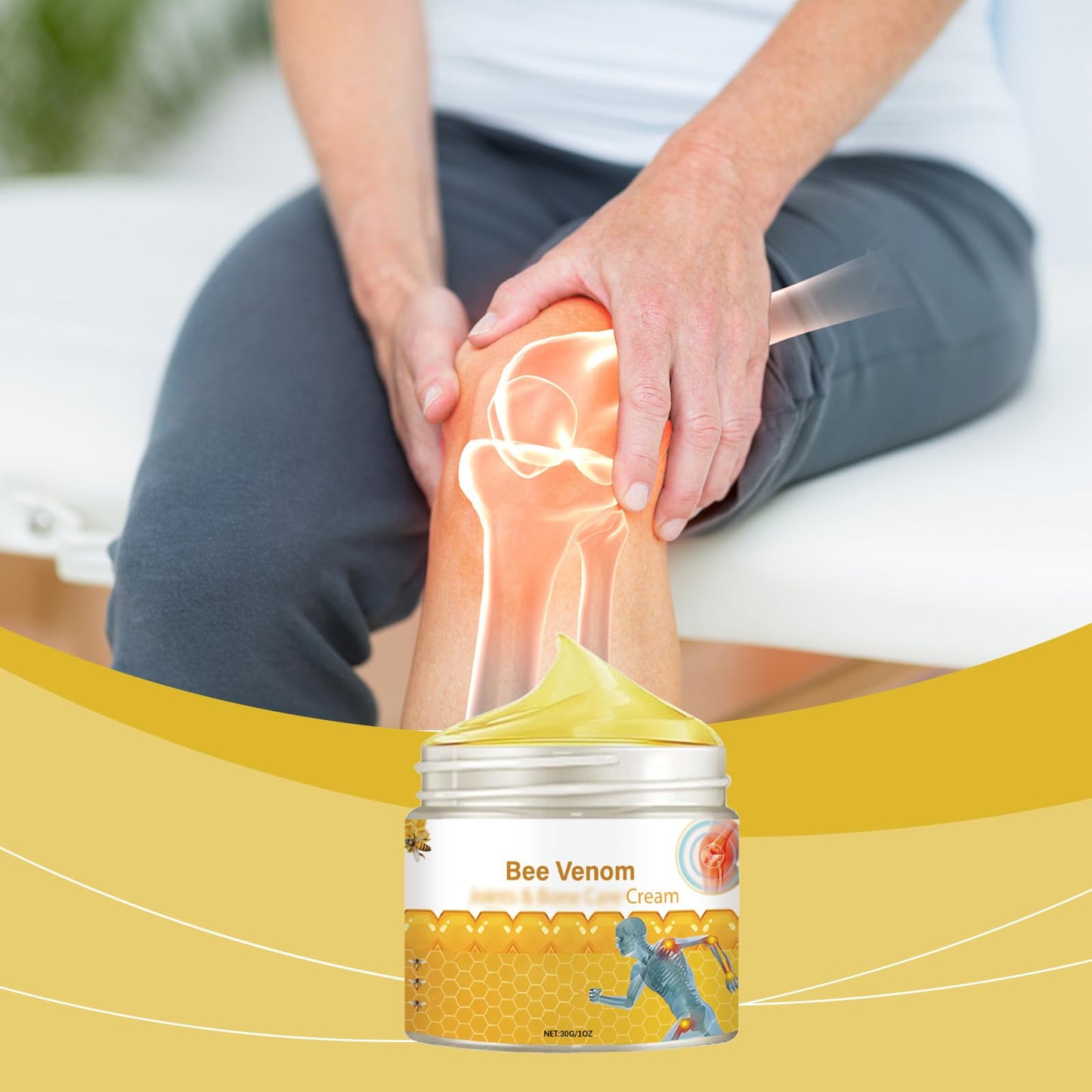 OSFRIAGE Bee Venom Joint Gel, Bee Venom Cream,Bee Venom Joint and Bone Cream for Back, Knee, Hands, Neck, Feet -30ML (2PCS)