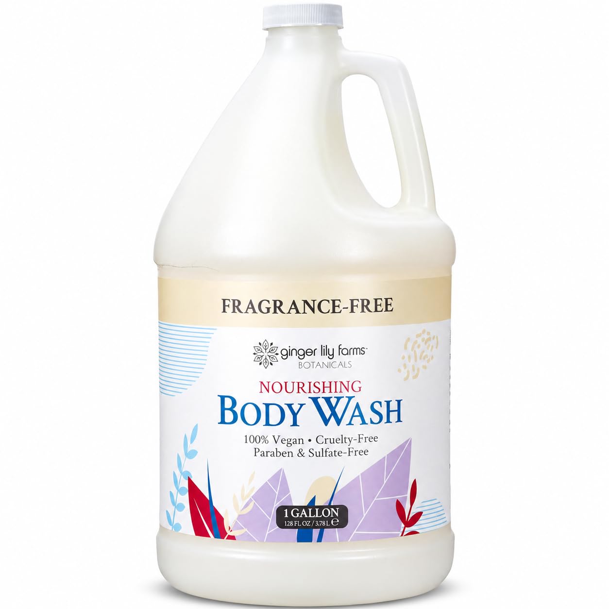 Ginger Lily Farms 1 gal Nourishing Body Wash, Fragrance-Free