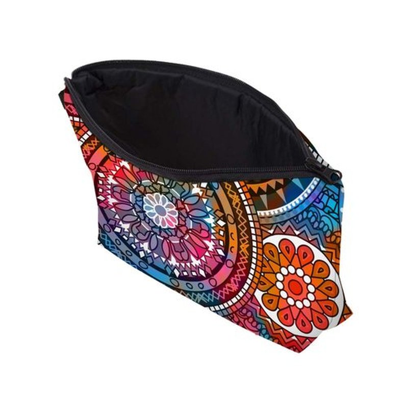 Deanfun Cosmetic Bag for Women, Mandala Flowers Waterproof Makeup Bags Roomy Toiletry Pouch Travel Accessories Gifts (51555)