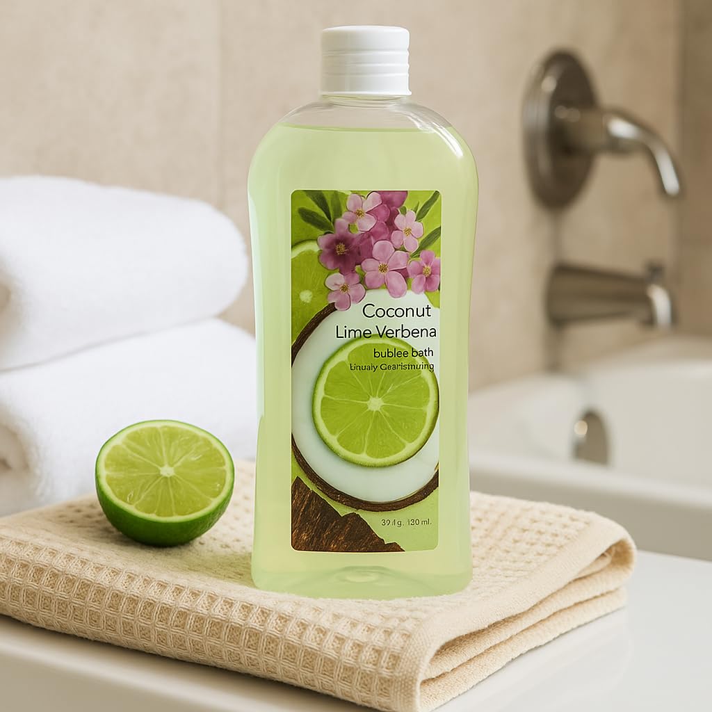 Bubble Bath, 32 Oz Large Bulk Bottle | Luxurious Bubble Bath for Adults | Relaxing & Moisturizing | Refreshing Coconut Lime I Spa Feel I Value Bottle