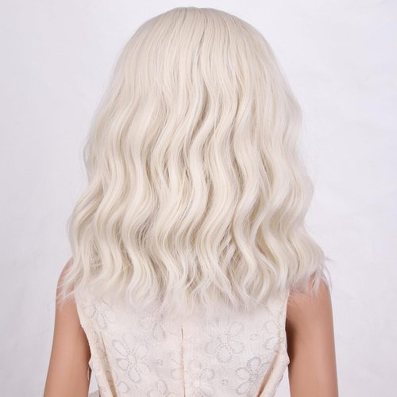 PATTNIUM Kids Child Wig Platinum Blonde Wig Short Curly Wavy Blonde Wig Girls Platinum Bob Wig Sythetic Wig with Wig Cap