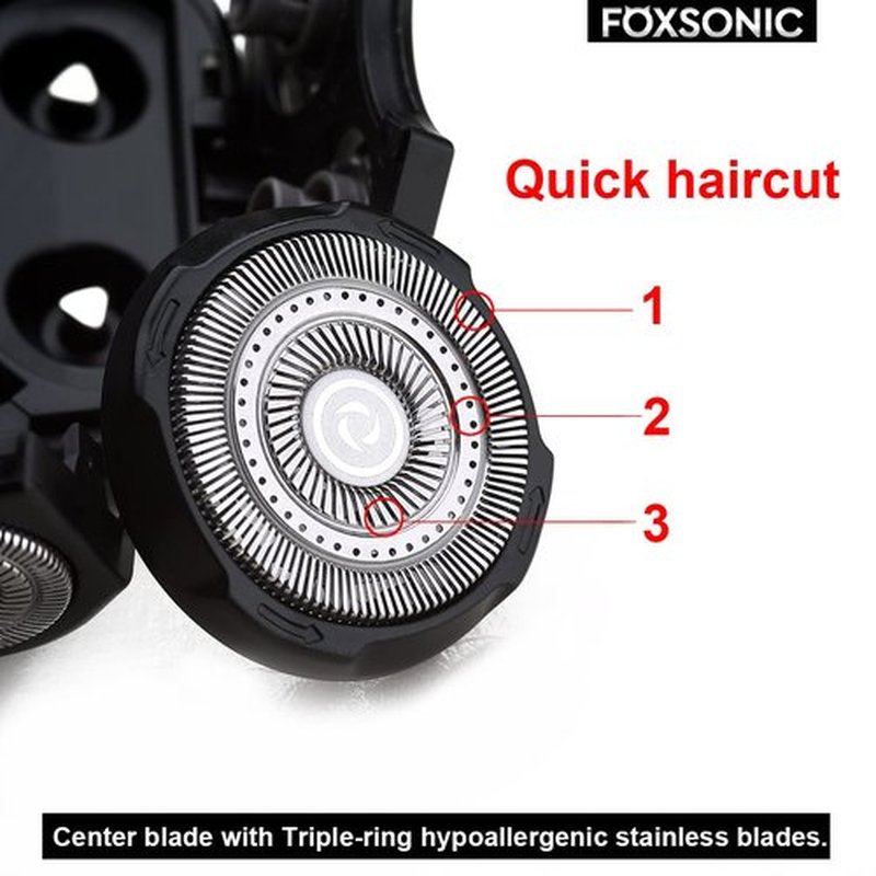 FOXSONIC Upgraded 9 Blades Body & Head Shaver for Head Shaver Many Brands 9 Blades Replacement Shaver Head Blade 9 Heads Beard Electric Razor Shaver Head for Blad Men