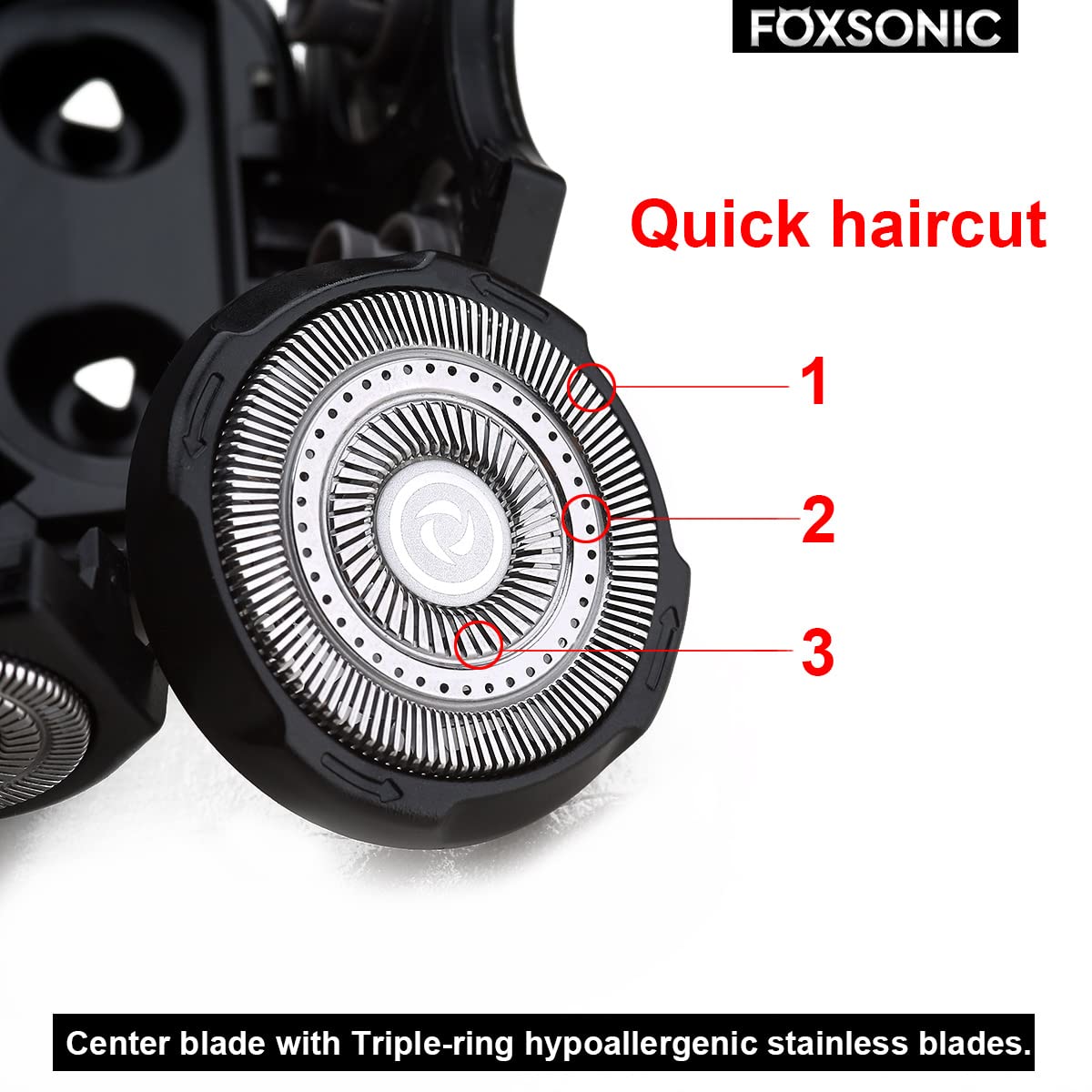 FOXSONIC Upgraded 9 Blades Body Head Shaver Replacement Heads for Head Shaver,Many Brands 9 Blades Replacement Shaver Head Blade 9 Heads Beard Electric Razor Shaver Head for Blad Men