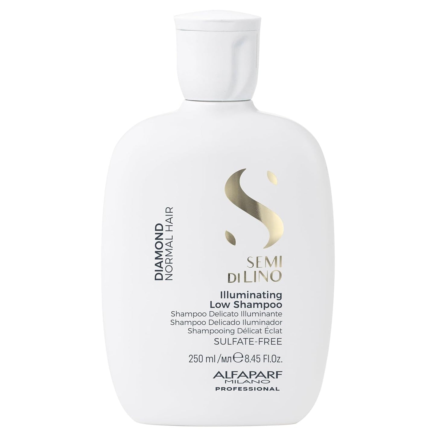 Alfaparf Milano Semi Di Lino Diamond Shine Illuminating Sulfate Free Shampoo - Adds Gloss and Shine - Paraben and Paraffin Free - Safe on Color Treated Hair - Professional Salon Quality