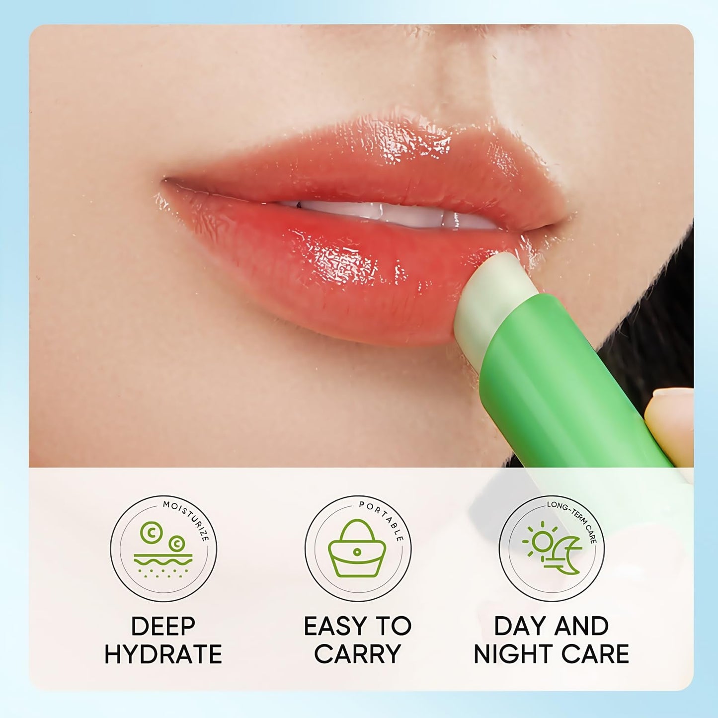 Sadoer Aloe Vera Lip Balm Chapstick, Ultra Hydrating Plant-Based Formula for Soft Lips, 98% Natural Moisturizer, Long-Lasting Nourishment for Dry & Sensitive Lips（1PCS）