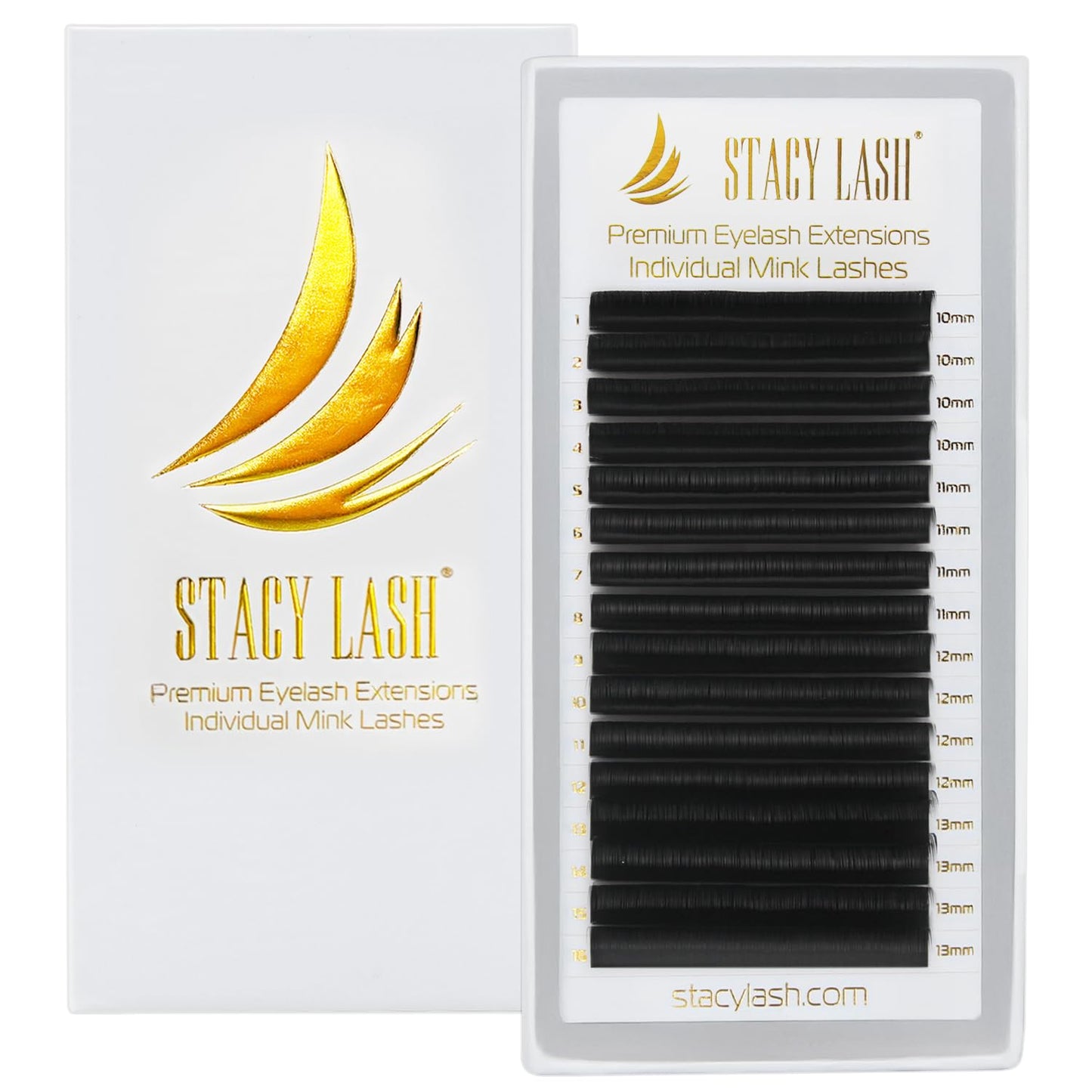 Individual Lashes Semi Permanent Mink Lashes by STACY LASH | Volume & Classic Lash Extensions | C Curl Eye Lashes | Eyelash Extension Supplies for Lash Tech | 16-Rows Lash Tray | C-0.05-9mm