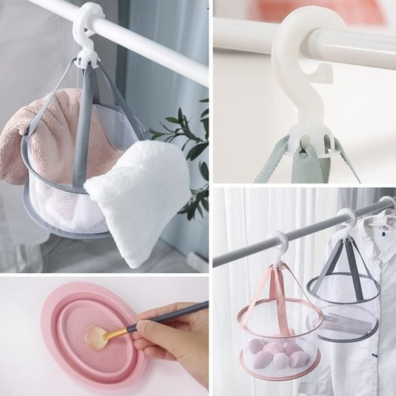 Makeup Brush Cleaning Mat & Hanging Drying Net, Foldable Silicone Makeup Brush Cleaner Brush Cleaning Pad cleaning bowl with Mesh Drying Rack Basket to dry Makeup Sponge, powder puff, brush (Colorful)