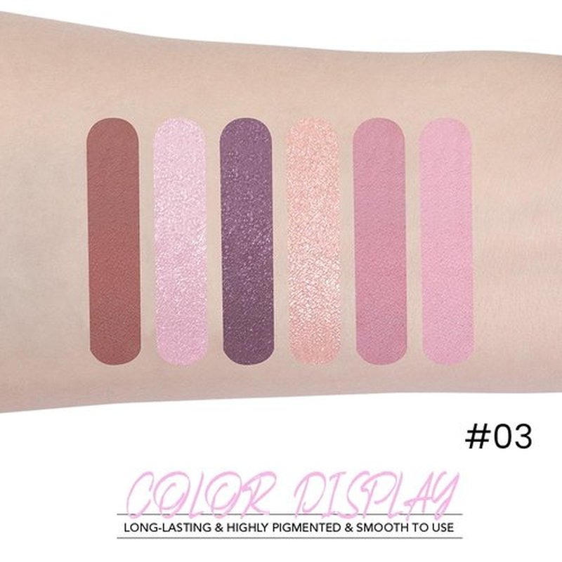 6 Colors Mini Naked Eyeshadow Makeup Palette, Neutral Nude Eye Shadow, Pink&Purple& Brown Matte Make Up Pallet with Mirror Highly Pigmented Long Lasting Waterproof Travel Size Gift Kit (Purple)