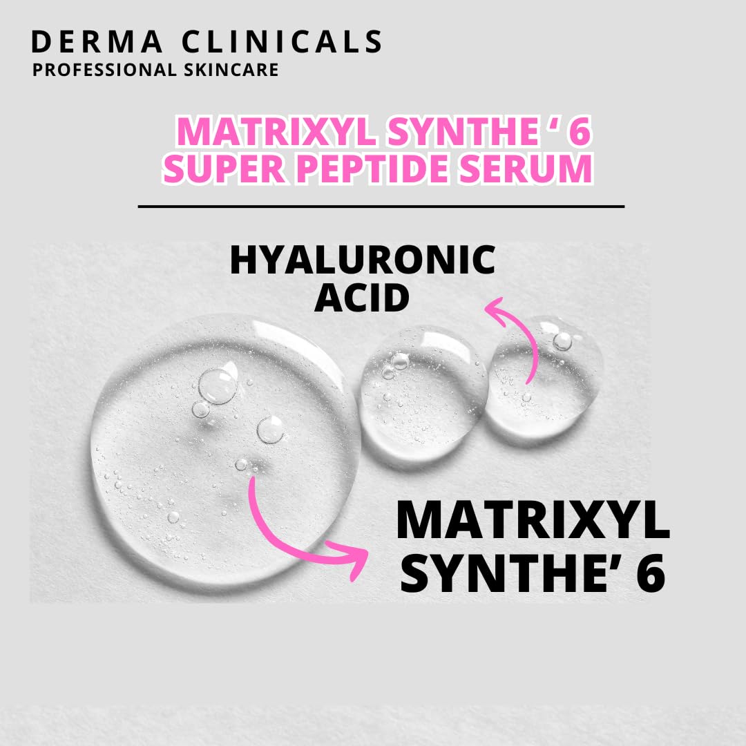 Matrixyl Synthe'6 Serum + Hyaluronic Acid, Anti-Aging, Hydrating facial Serum, Produce Collagen, Anti-Wrinkle, Fine Lines, Firming Serum - 8oz