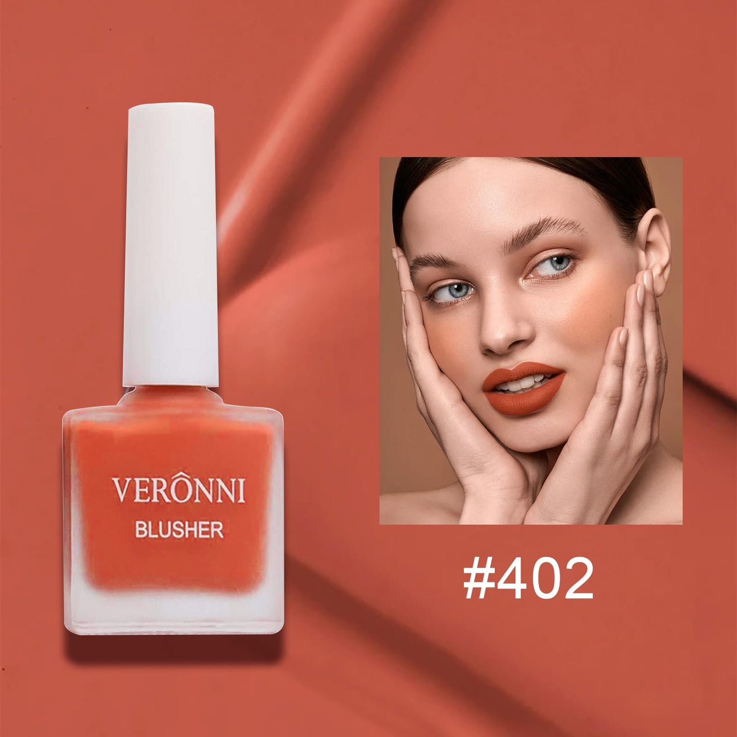 VERONNI Liquid Blush-Fruit Juice Liquid Blusher for Cheeks,Vegan Face Cream Blush Glow Makeup,Waterproof Long Lasting Blushes,Cruelty-Free for a Shimmery Finish (#402)