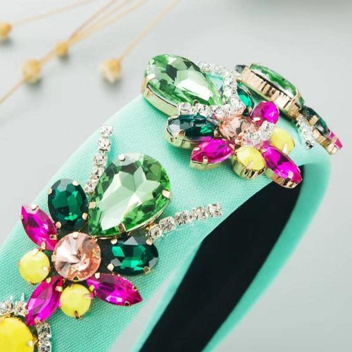 MUQINGWAN Rhinestone Diamond Bling Headband - Thick Padded Glitter Sparkle Purple Hair Accessory Gift for Women and Girls