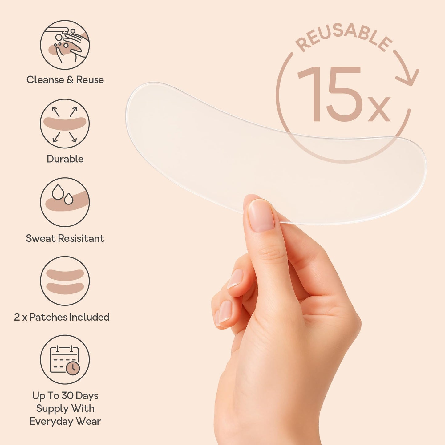 Bare Intent Reusable Anti-Wrinkle Patches for Neck | Hypoallergenic, Moisturizing & Smoothing Wrinkle Patches for Creases, Crepey Skin & Neck Lines | Contour-Fit | 2 pack (2 sets) | Up to 15 Uses