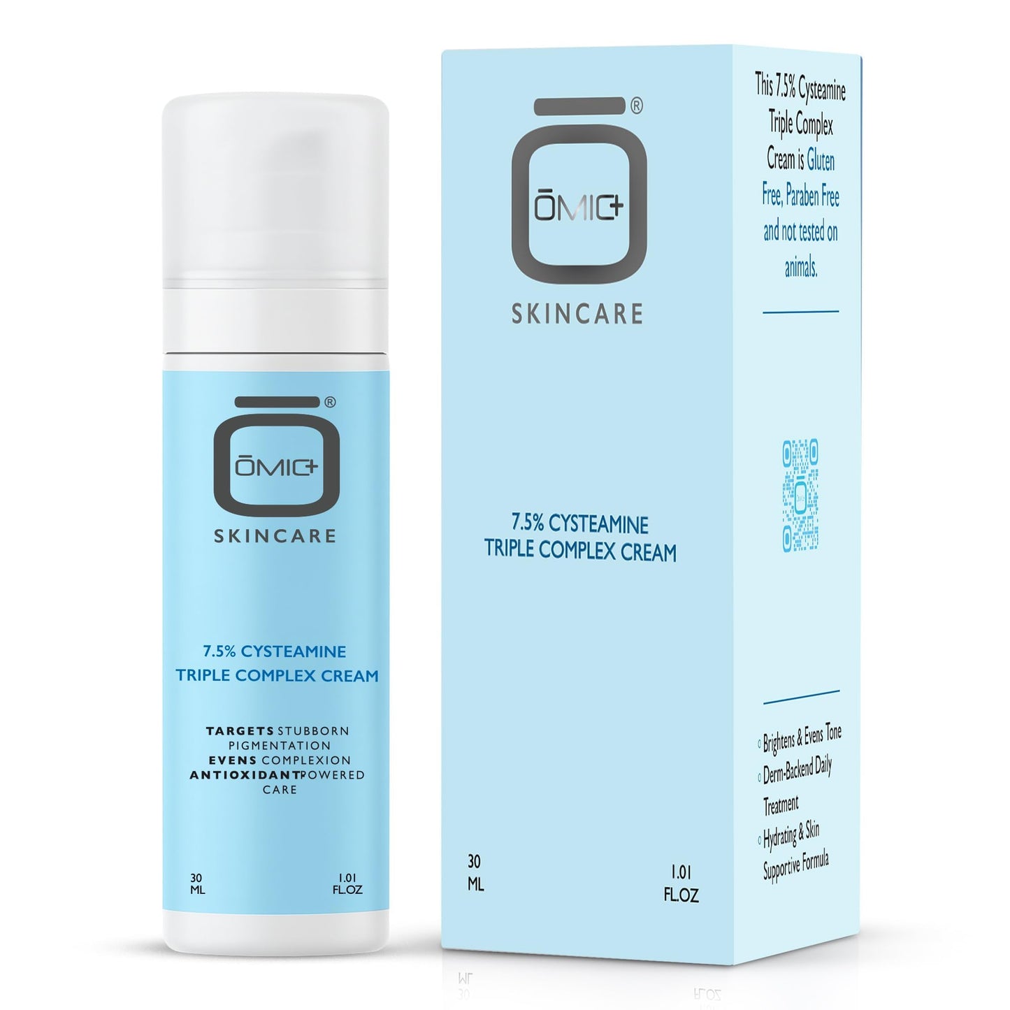 OMIC+ Skincare 7.5% Cysteamine Triple Complex Cream - 1.01 fl Oz / 30ml – Brightening & Tone-Improving Face Cream for Uneven Skin & Dull Complexion – Lightweight Texture