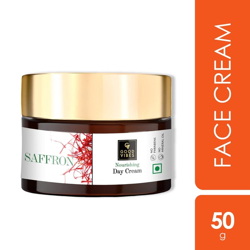 Saffron Nourishing Day Cream - Evens Skin Tone & Hydrates | Lightweight Daily Moisturizer | 1.76 Oz (50g)