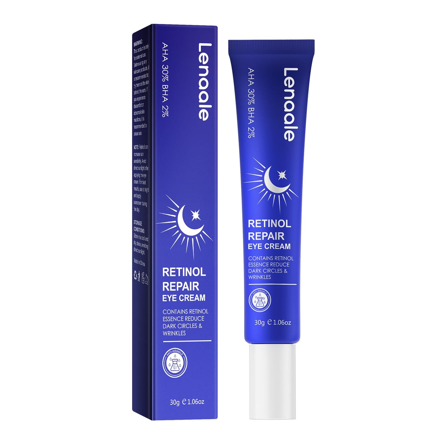 Retinol Eye Cream, Hydrating Under Eye Care Daily Wrinkle Cream, Infused with 30% AHA to Smooth and Hydrate Skin, Eye Cream for Dark Circles, Reduces Under Eye Bags, Smooths Fine Lines and Wrinkles