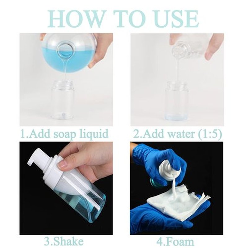 Beoncall Foaming Dispenser Pump Bottle 1.8oz - 4Pack Travel Empty Foaming Soap Dispensers Foam Pump Bottle Clear Plastic Spray Bottles for Travel Hand Soap Shampoo Foaming Castile Cosmetics (50ml)…