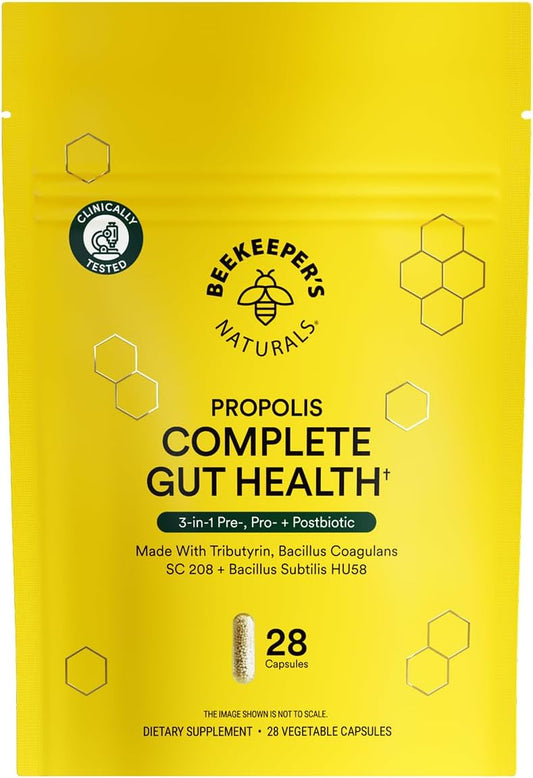 Complete Gut Health - 3-in-1 Prebiotic, Postbiotic & Probiotics for Women & Men | Vegan, Gluten-Free Capsules, 28ct