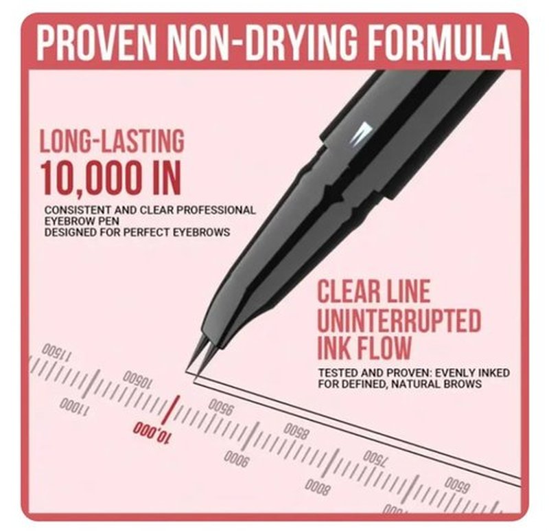 Hello Kiss Curved Eyebrow Pen, Hello Kiss Precise Liquid Brow Double Headed Ink Pen, Tatbrow Microblade Eyebrow Pen Waterproof, 3D Waterproof Microblading Eyebrow Pen, Natural Brows Eyebrow Pen