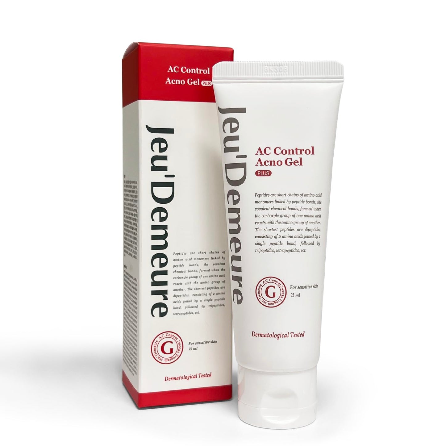 JEU'DEMEURE AC Control Gel Acne Treatment for Sensitive Skin, Pimple Breakout, Peptide, Calming, Blemish Acne, Korean skin care 2.53 fl oz