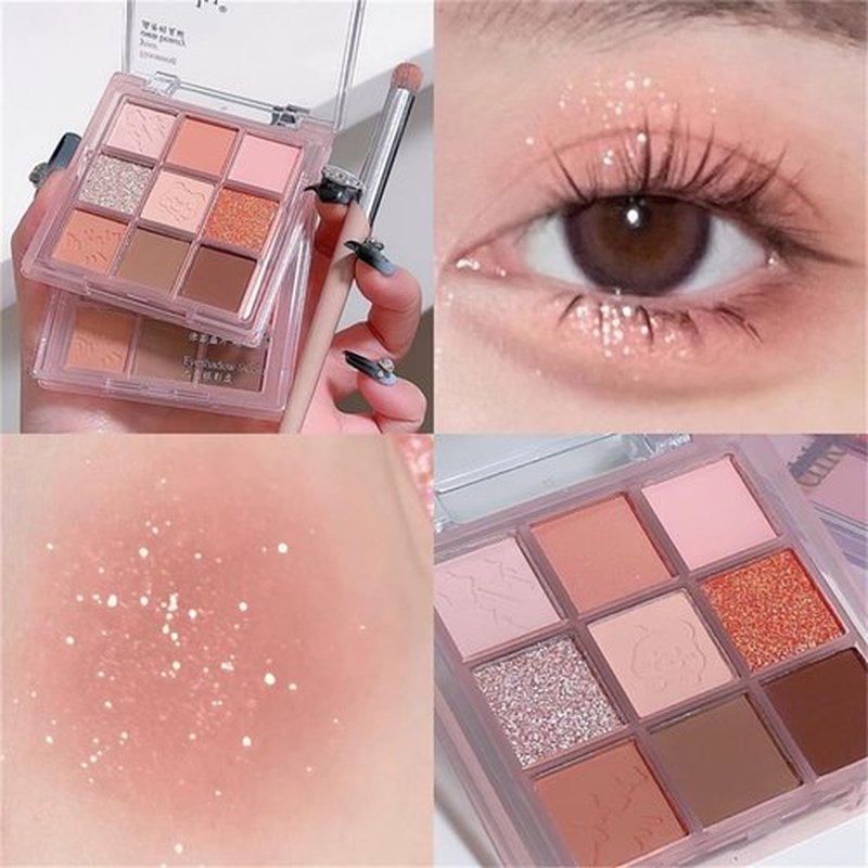 GHFCZOO Blooming Your Own Beauty Eyeshadow Palette, 9 Shades, Glitter and Matte Finishes (19#)