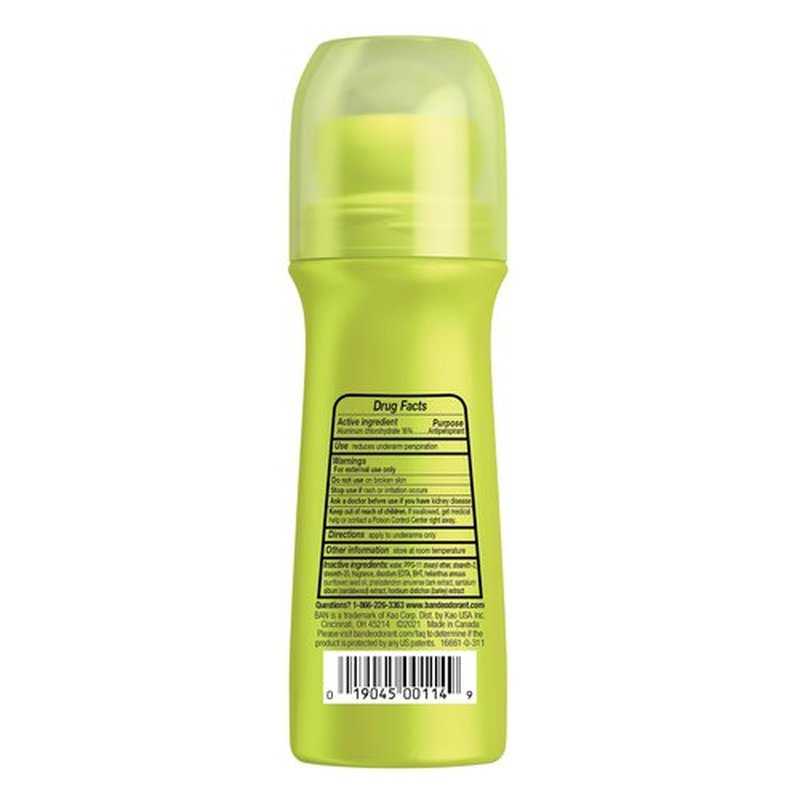 Ban Regular Scent 24-hour Invisible Antiperspirant, Roll-on Deodorant for Women and Men, Underarm Wetness Protection, with Odor-fighting Ingredients, 3.5 oz, 2-pack