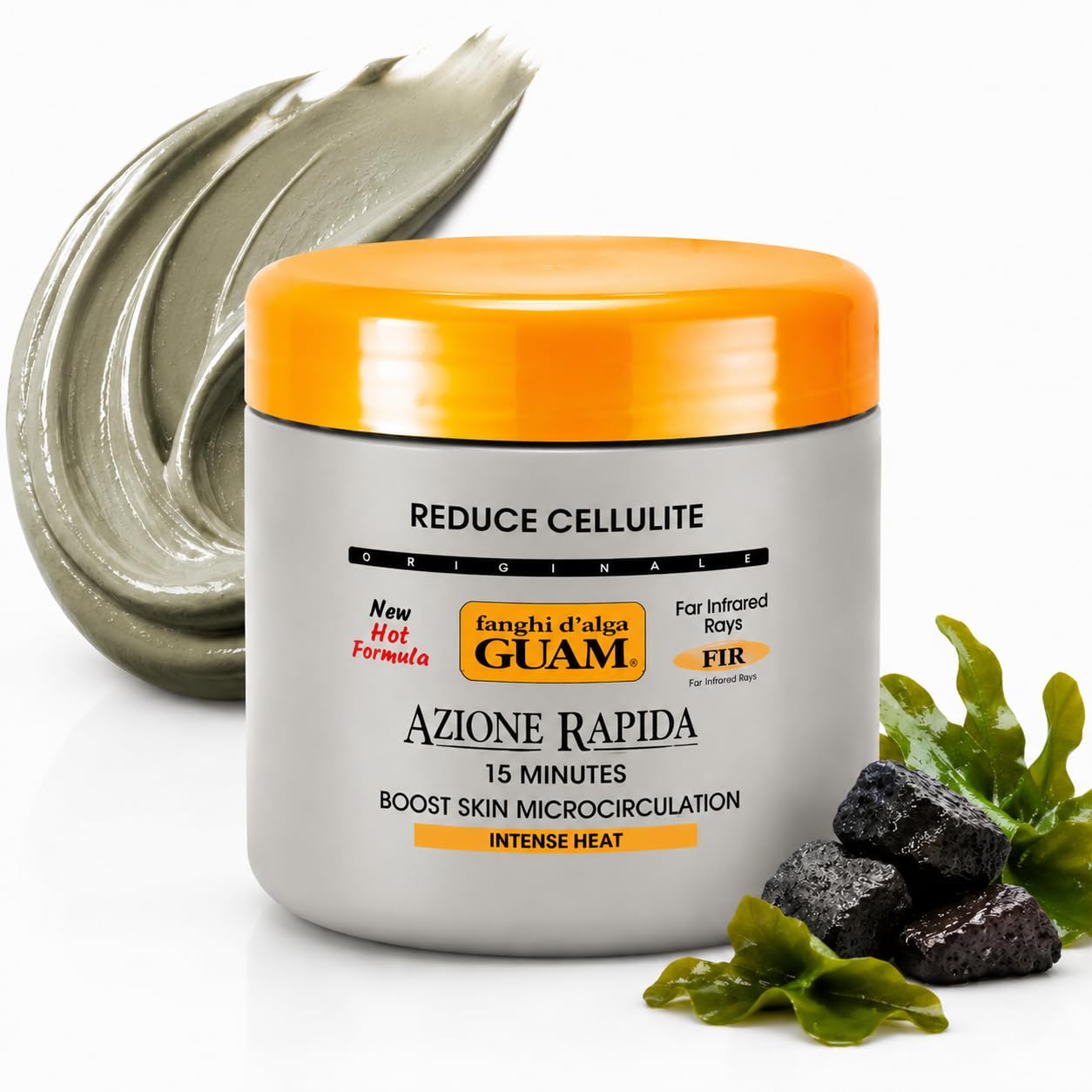 GUAM Anti-Cellulite Seaweed Mud Infrared Body Wrap – FAST-ACTION Skin Tightening & Firming Treatment with Tourmaline FIR