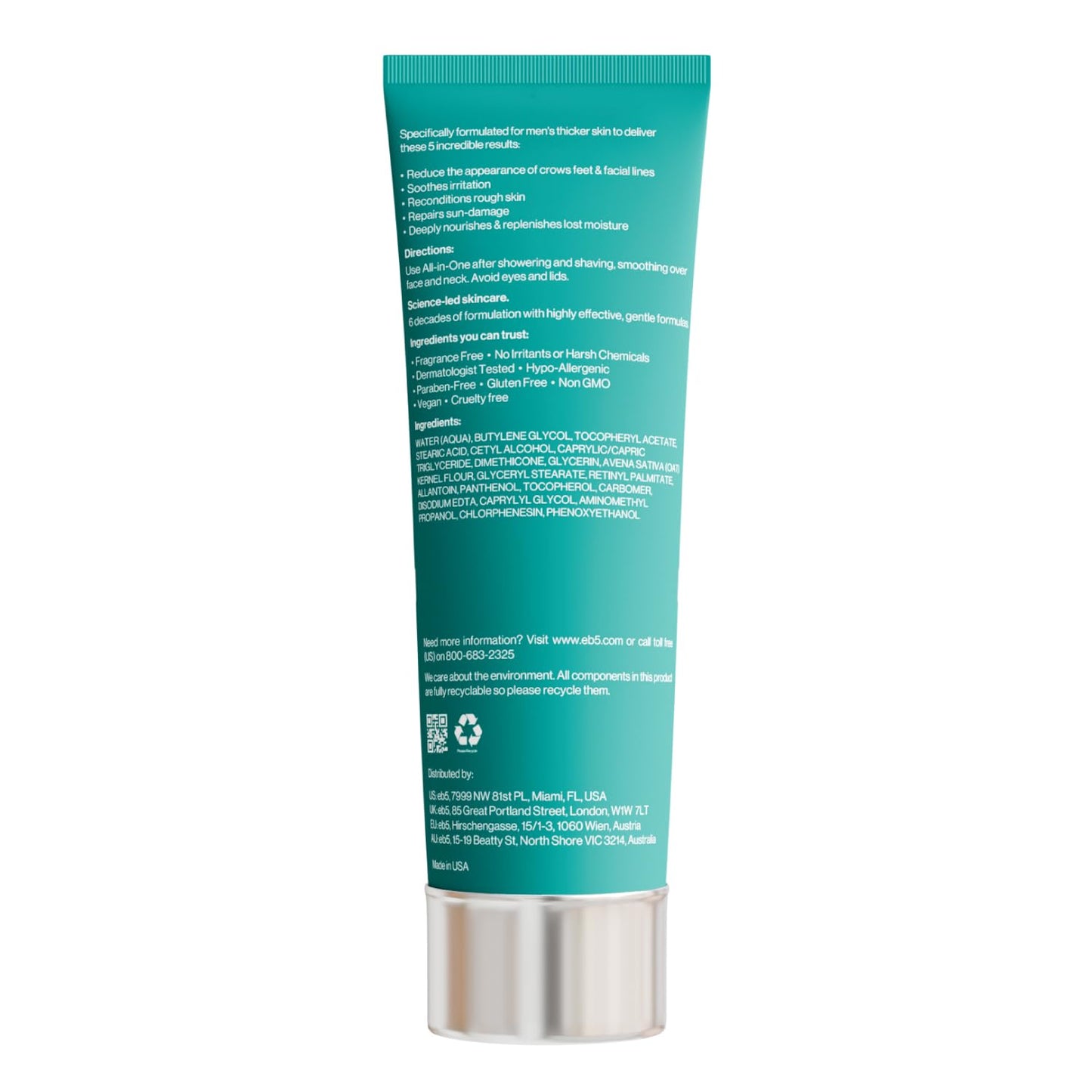 eb5 Exfoliating Aha Cleansing Lotion for Nourishing and Glowing Skin | Moisturizing, Soap-free, Anti-Aging Gentle Cleanser for Men & Women (6 Fl oz)