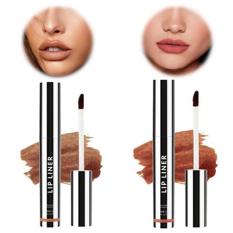 Qorva Peel off Lip Liner Stain, Qorva Lipstick, Timbersonic Peel off Lip Stain, Lip Stains for Women, Matte Nude Lip Tattoo Liner, Lip Stain Peel off Long Lasting Waterproof (Light Brown+Wine Red)