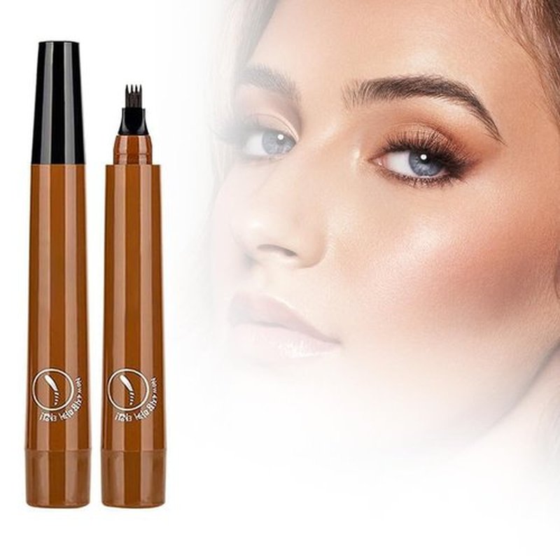 Upgrade 2PCS Magic Eyebrow Pencil, 2025 New 4-Tip Microblade Brow Pen Magic Eyebrow Pen, Waterproof Microblading Eyebrow Pencil Contouring Pen Natural Gap Filling Eyebrow Makeup Brow Pen (Light Brown)