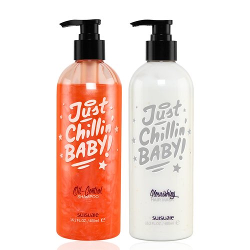 Suisuaie Clarifying Shampoo and Conditioner Set for Greasy Hair, Build Up, and Dry Ends - 32.4 Fl Oz