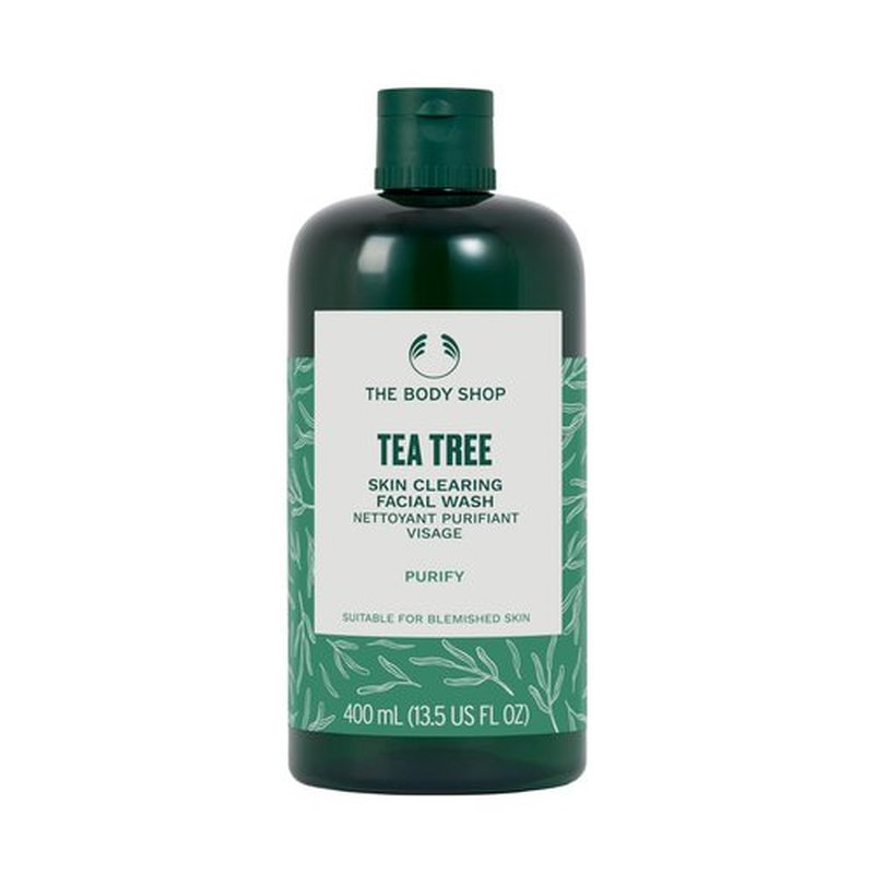 The Body Shop Tea Tree Skin Clearing Facial Wash - Purifying For Blemished Skin - Vegan - 13.5 Fl Oz