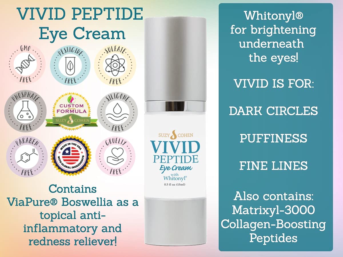 VIVID Peptide Eye Cream Fights Dark Circles Puffiness Fine Lines Whitonyl