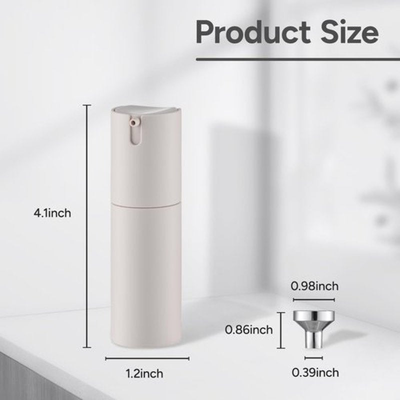 Airless Pump Bottles Travel 1oz: Travel Size Lotion Container - Refillable Dispensers for Moisturizer, Serum (Plastic, Matte Gray, 3Pcs)
