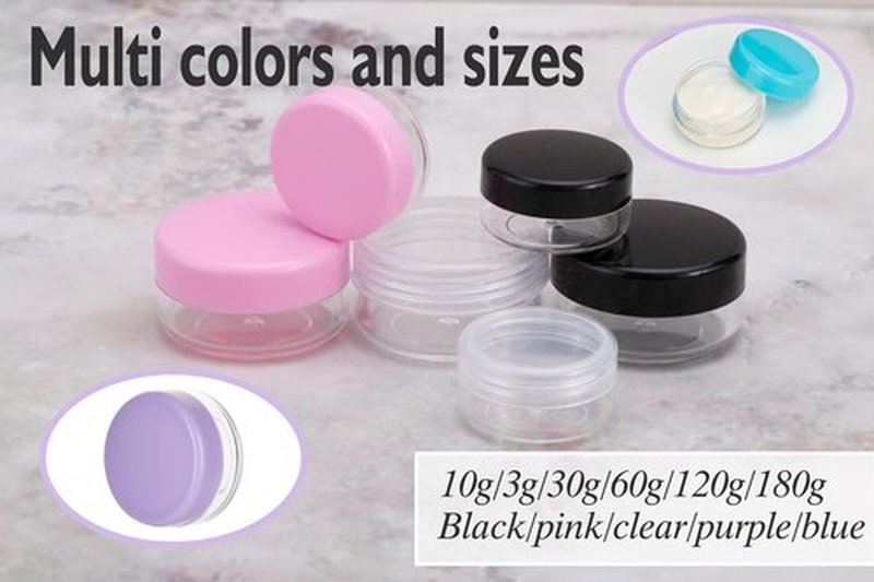10 Gram Sample Containers with Lids, 100 Pieces Mini Cosmetic Containers, BPA Free Pink Sample Jars for Makeup, Lotion, Eye Shadow, Powder, and Lip Balms