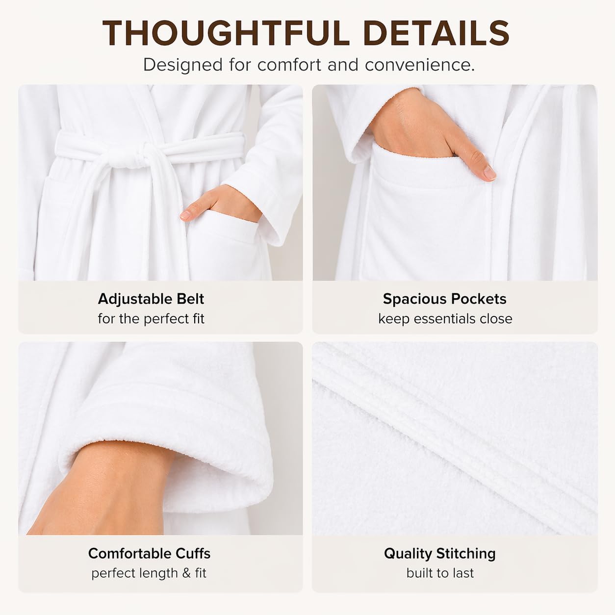 BIOLINEN 2 Pack Robes for Women Men 100% Cotton Terry Cloth Bathrobe with Slippers, Plush Spa Robe, Shawl Collar Bath Robe, Unisex One Size, White