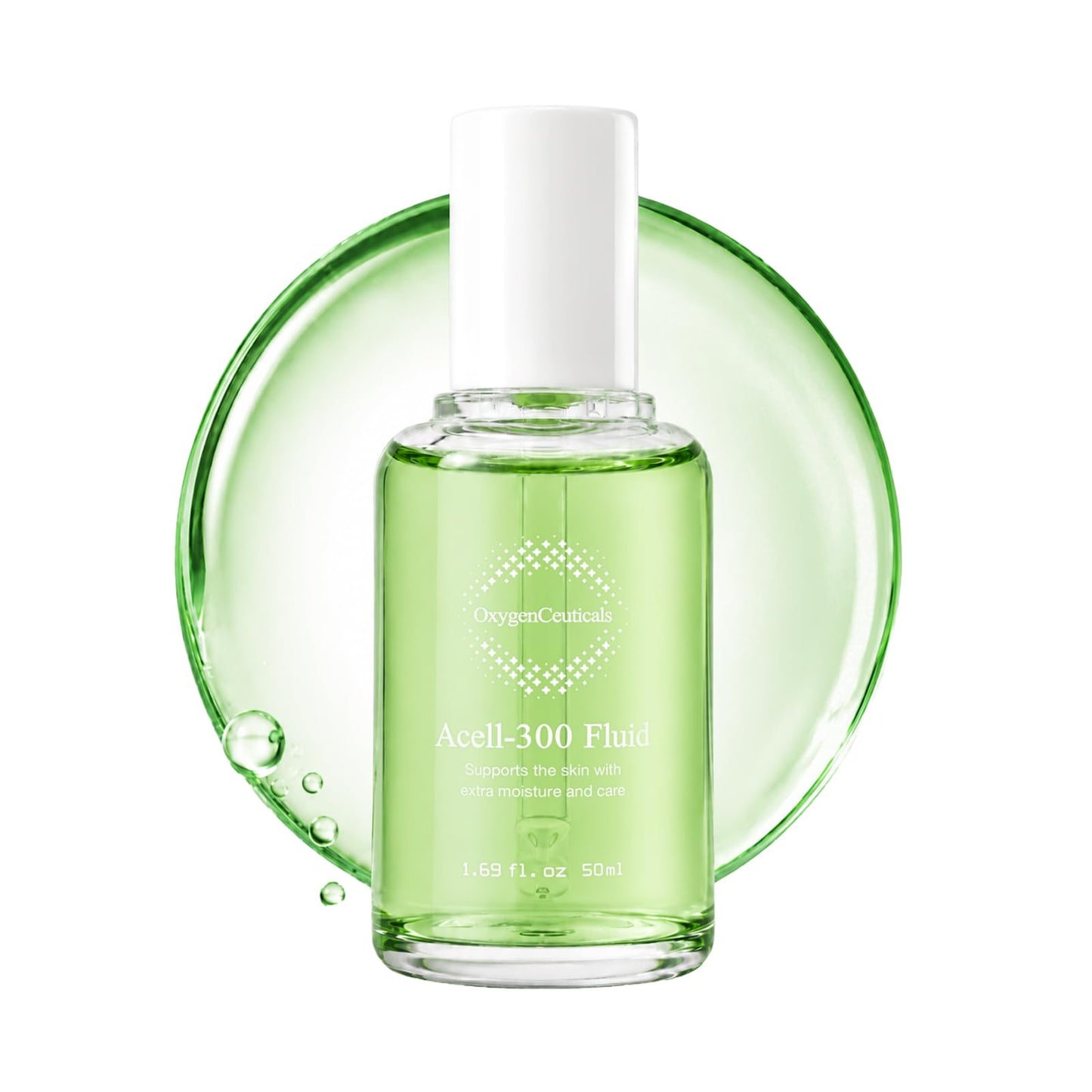 OxygenCeuticals Acell-300 Fluid – Patented ACELL-300 Complex with Plant-Based Oils, Strengthens Skin Barrier & Locks Moisture, Oil-Free Hydrating Ampoule for Dry & Sensitive Skin. 1.69 fl.oz (50ml)
