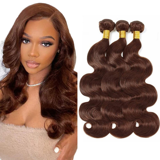 Brown Bundles Human Hair 4 Bundles Human Hair Chocolate Brown Body Wave Bundles 8 8 8 Inch Same Length 3 Bundles Dark Brown Body Wave Bundles