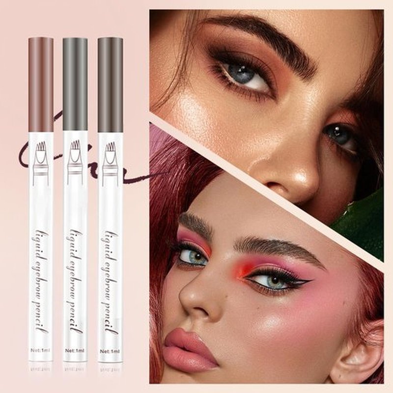 2PCS New Microblading Eyebrow Pen, 3D Waterproof Eyebrow Pen Pencil Natural Makeup Fine Stroke Eyebrow Pencil, Eye Brown Makeup Long-Lasting Waterproof Eyebrow Pencil for Women (Gray)