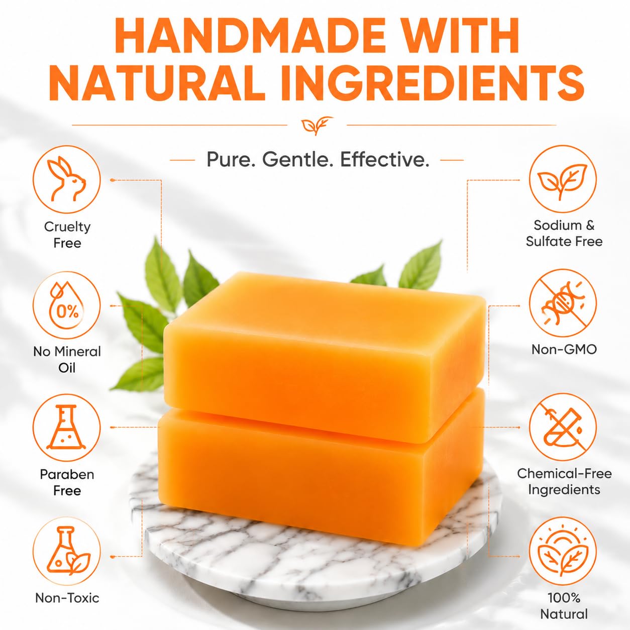 2 PCS Persimmon Soap Bar for Body Odor Control – Natural & Organic Deodorant for Old People Smell. Handmade Bar Soap Removes Strong Odor, Deeply Cleansing & Moisturizing for Women & Men
