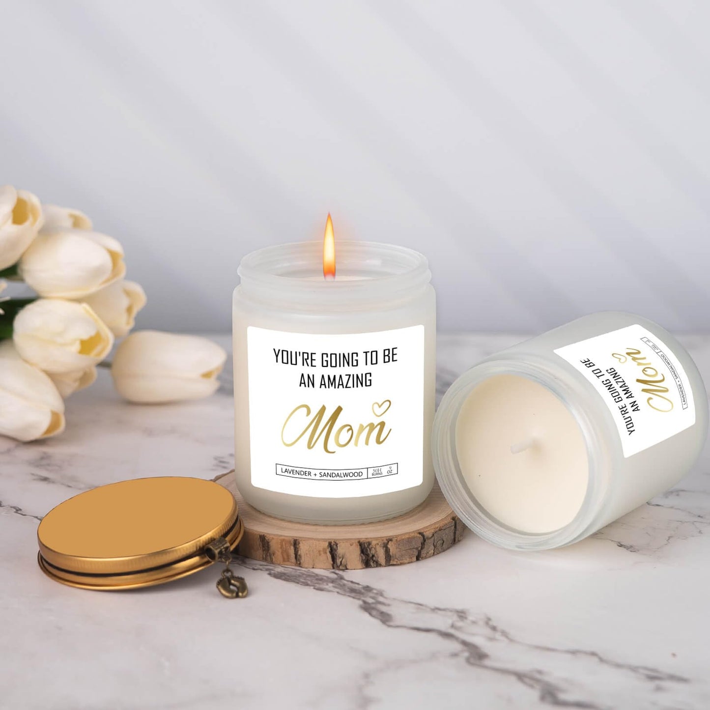 First Mothers Day New Mom Gifts, Soy Wax Candle for New Moms - Funny & Expecting Mom Gifts, Pregnant Women's First Time Moms Gift