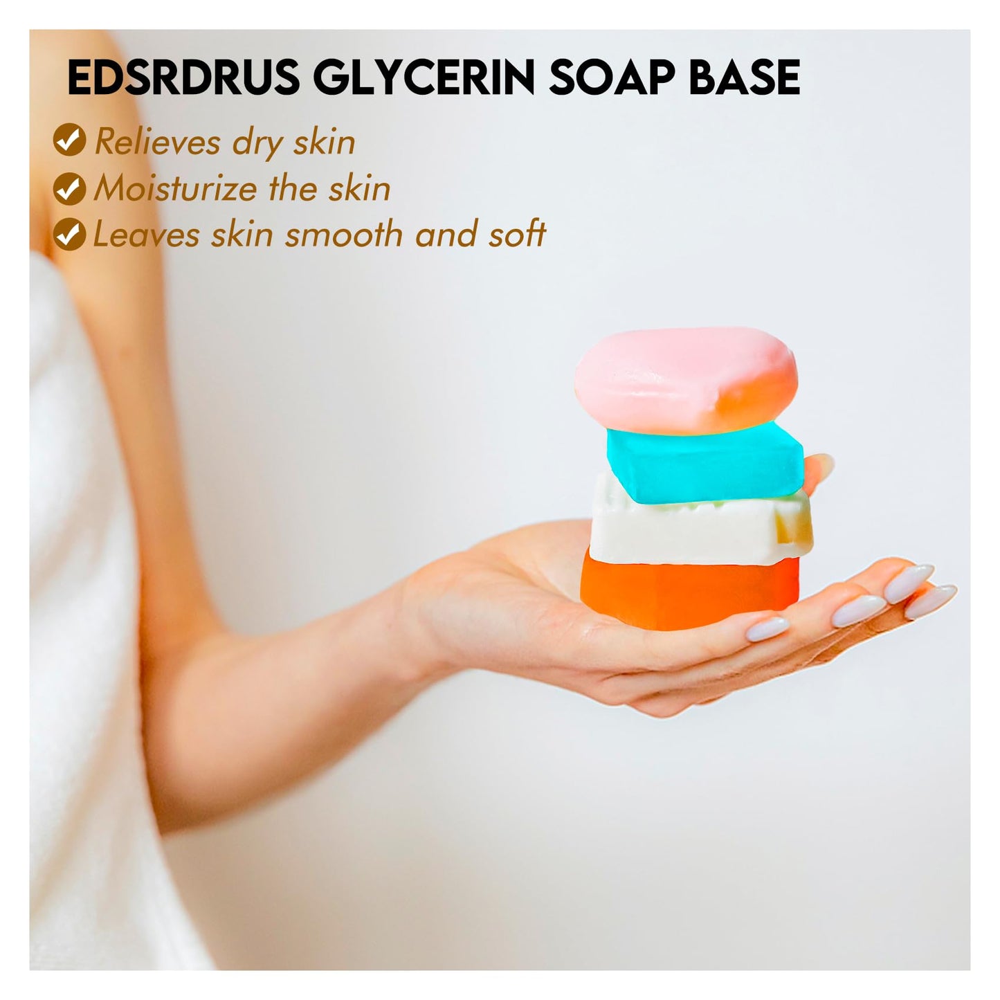 EDSRDRUS 4lb Scent Soap Base DIY Handmade with Aloe Vera & Coconut Oil, Moisturizing Melt and Pour Soap Base