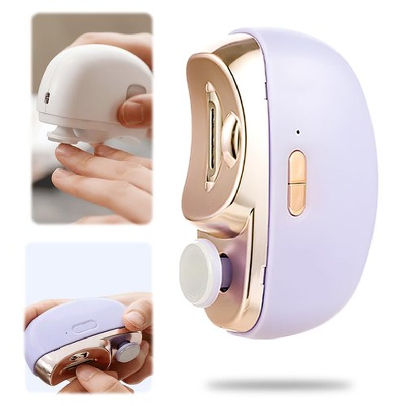 2 in 1 Electric Polishing Automatic Nail Clippers, 2025 Upgraded Electric Nail Clippers for Adults, Automatic Nail Trimmer Electric Fingers Nail Clippers for Seniors (Purple)