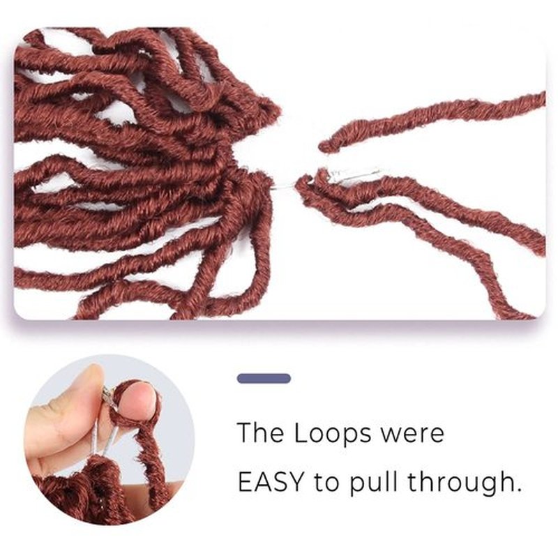 Niseyo Faux Locs Crochet Hair 16 Inch Soft locs, 6 Packs Short Crochet Locs Pre Looped Crotchet Straight Synthetic Hair Extensions (350#, Ginger Red)